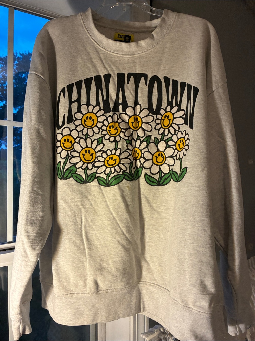 Chinatown Market White Daisy Smile Crewneck Sweatshirt